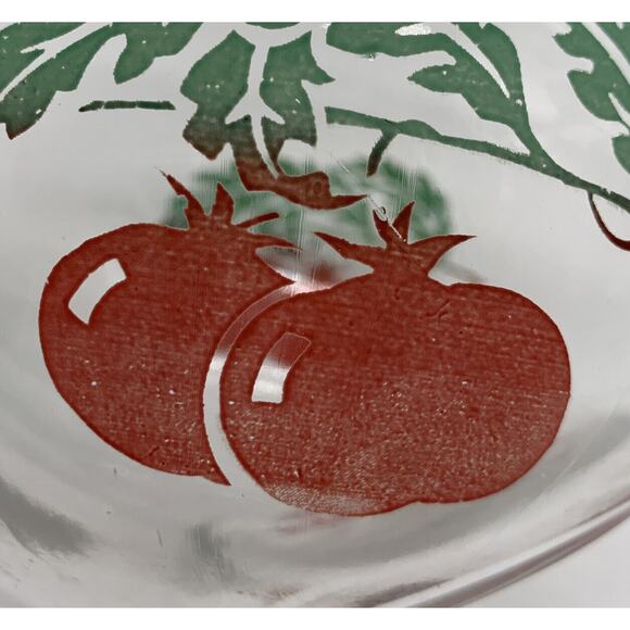 Vintage Tomato Tilted Glass Juice Pitcher Ice Lip 4 4 Oz Juice Glasses Read - Picture 8 of 8